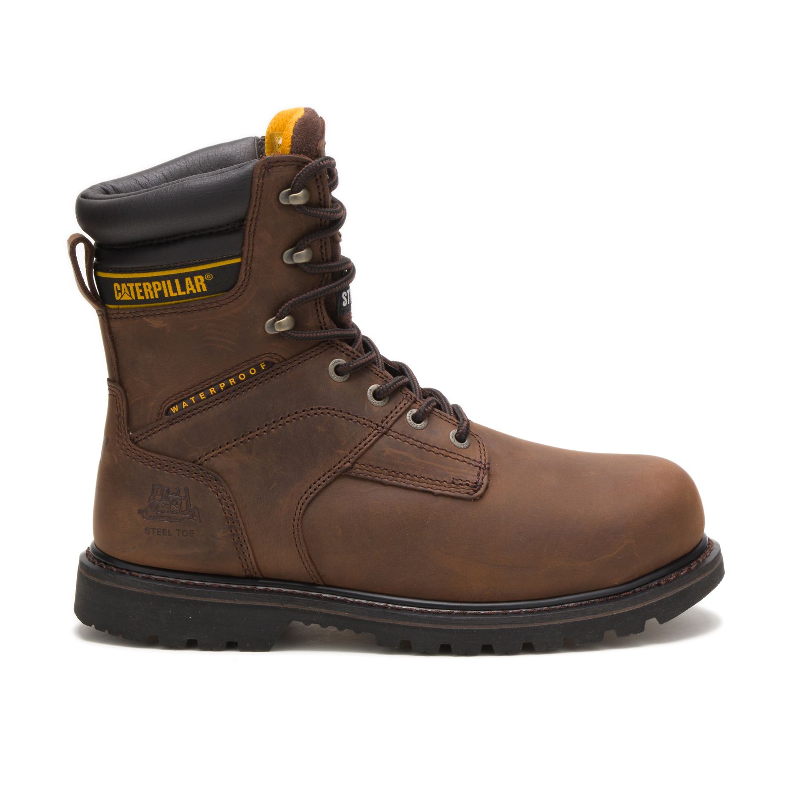 Mens Caterpillar Salvo 8" Waterproof Steel Toe Thinsulate™ Steel Toe Boots Dark Brown Malaysia Outlet (TDBXK8376)