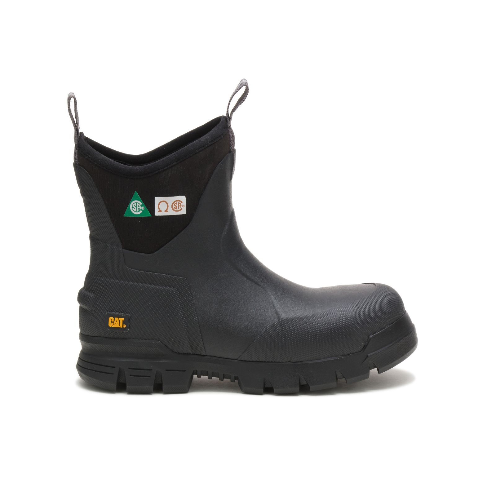 Womens Caterpillar Stormers 6" Steel Toe Csa Rubber Boots Black Malaysia Outlet (CYJTW9850)